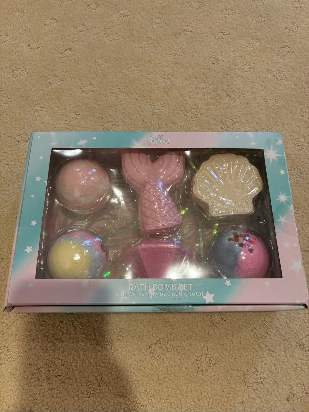 Justice Pink Mermaid & Shell Bath Bomb Set - Pink